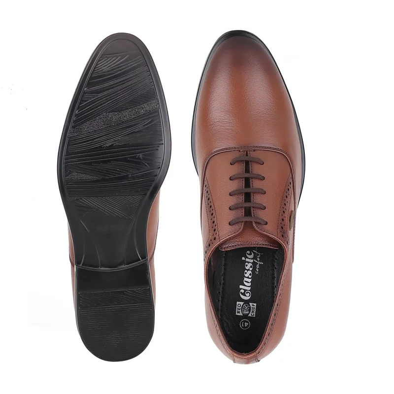 Red Chief أحذية أكسفورد جلد طبيعي مريحة للرجال | تان